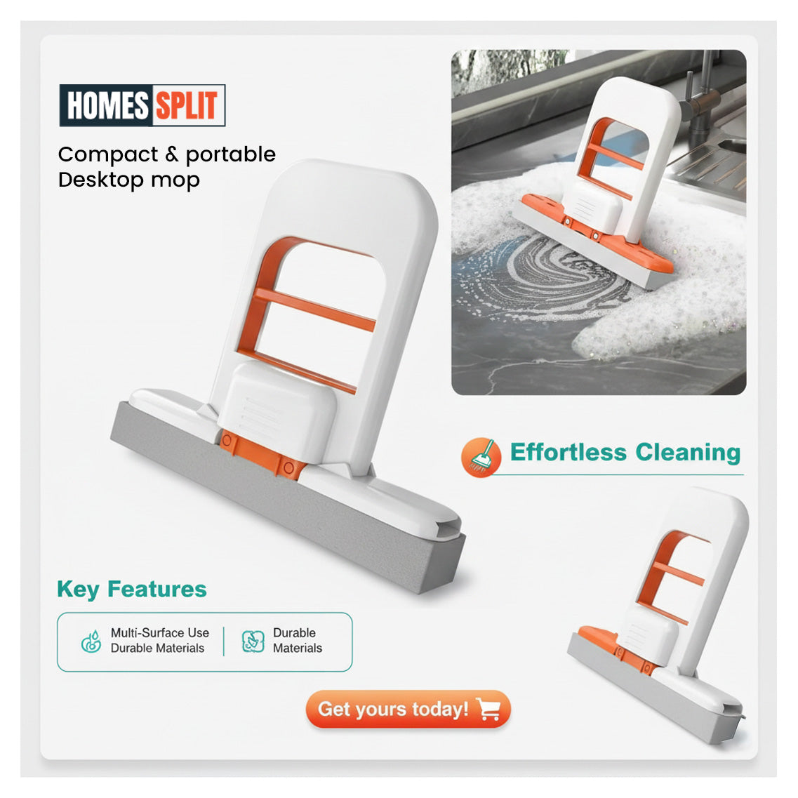 Mini Foldable Mop – Portable Cleaning Sponge Mop